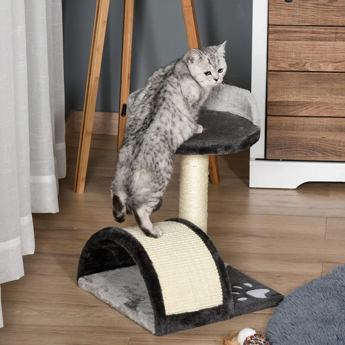 Katzenbaum mit Plüsch beige - 8