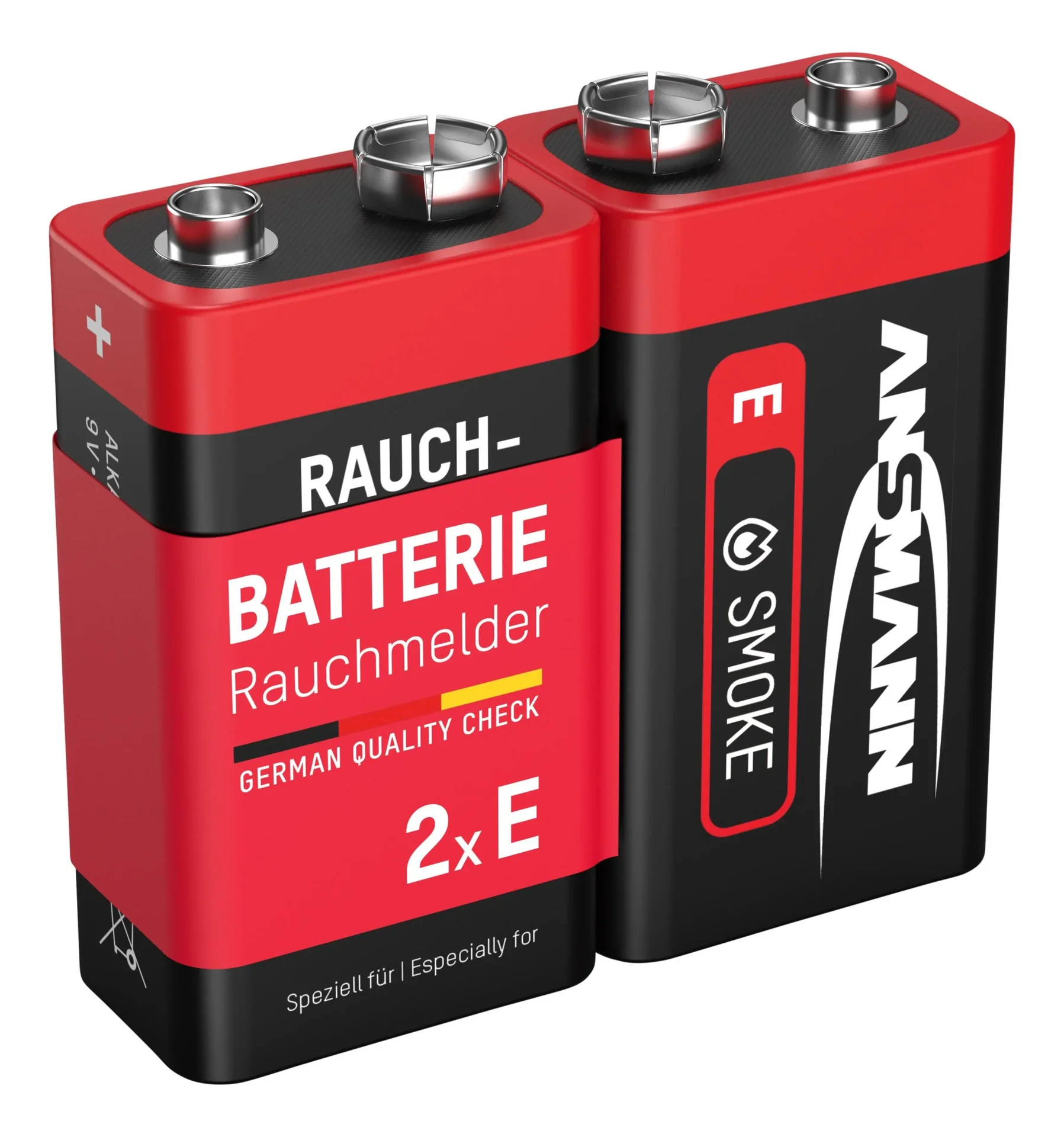 Alkaline 9 Volt Block Rauchmelderbatterie, 2 Stück - 3