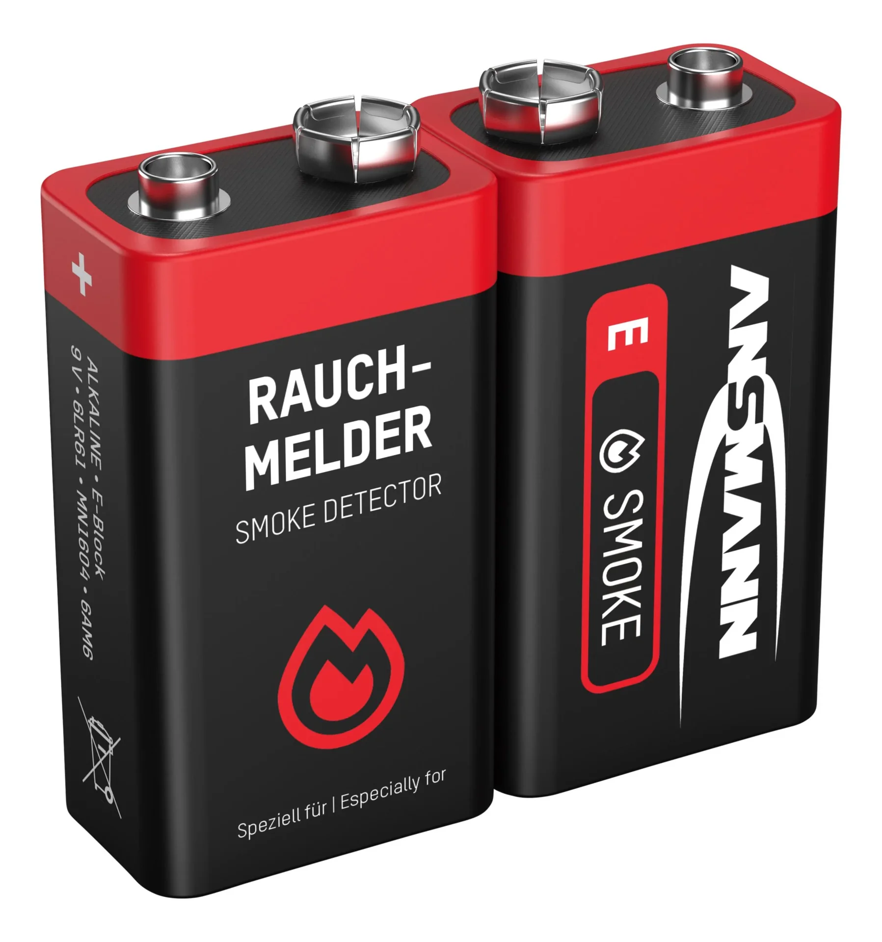 Alkaline 9 Volt Block Rauchmelderbatterie, 2 Stück - 5