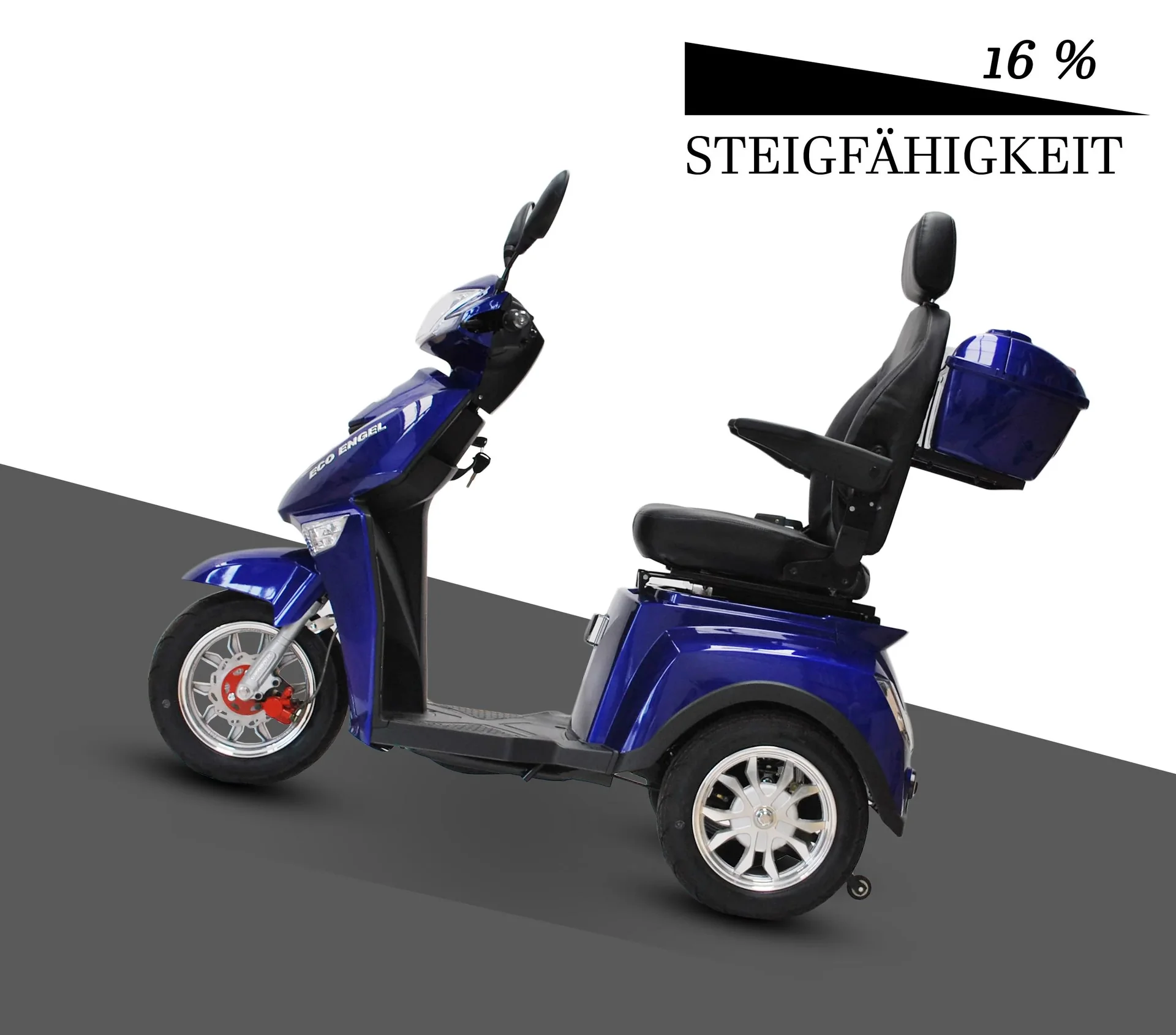 Elektromobil blau - herausnehmbarer Li-Io Akku 30 Ah - 25 km/h - 1000 Watt Seniorenmobil - 4