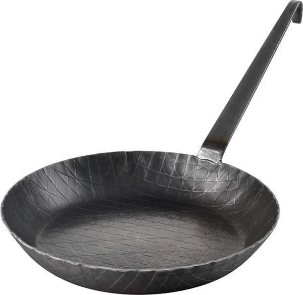 Schmiedeeiserne Bratpfanne, mit hohem Rand und Hakenstiel, Ø 28 x 4,2 cm - 1