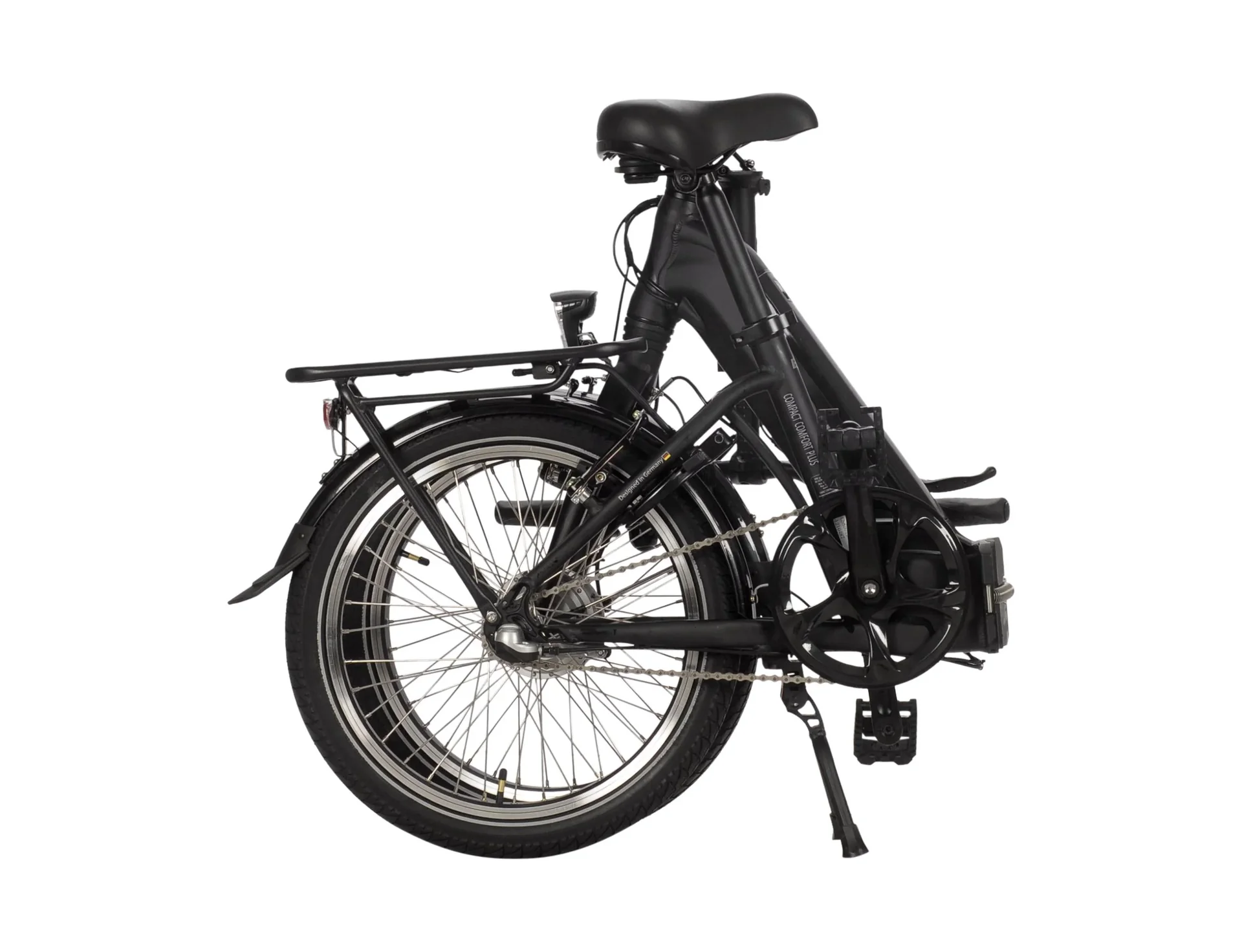 Unisex E-Faltrad, 20 Zoll, Rahmenhöhe 33 cm,3 Gang Nabenschaltung, Schwarz, Sylt - 1