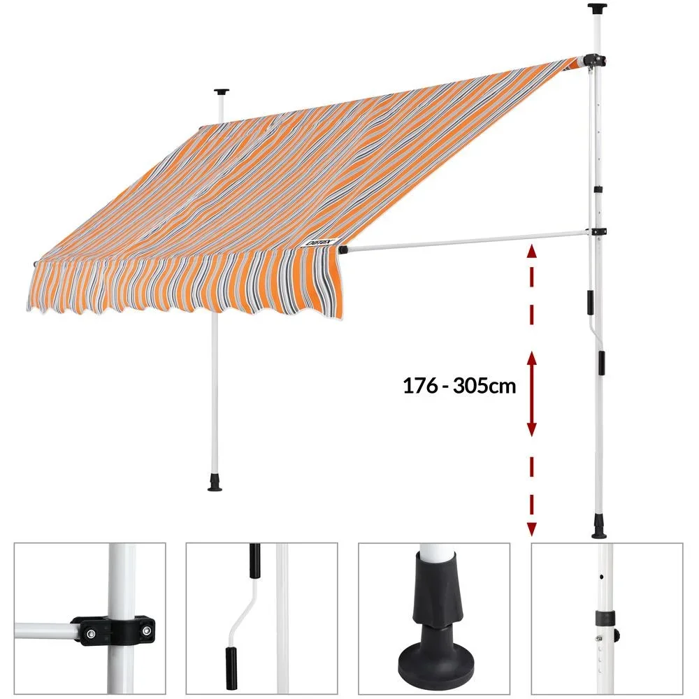 Klemmmarkise gelb/blau 250cm - 2