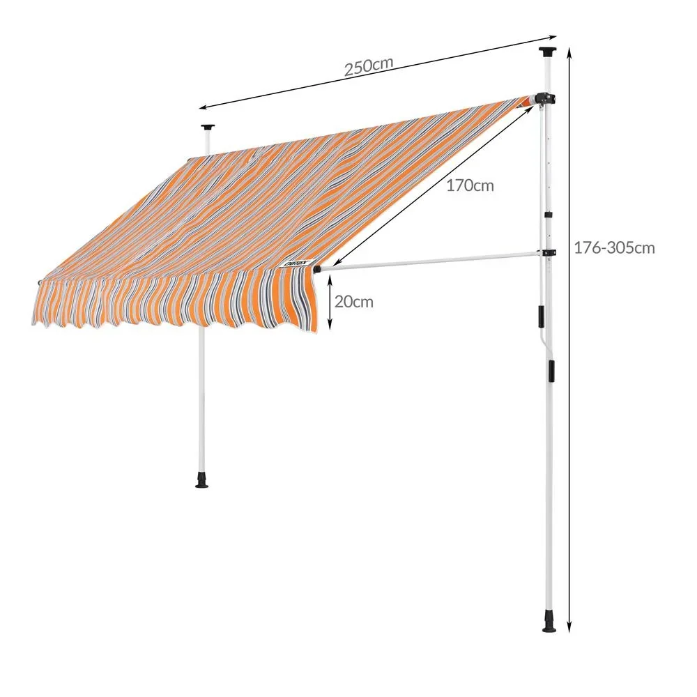 Klemmmarkise gelb/blau 250cm - 4