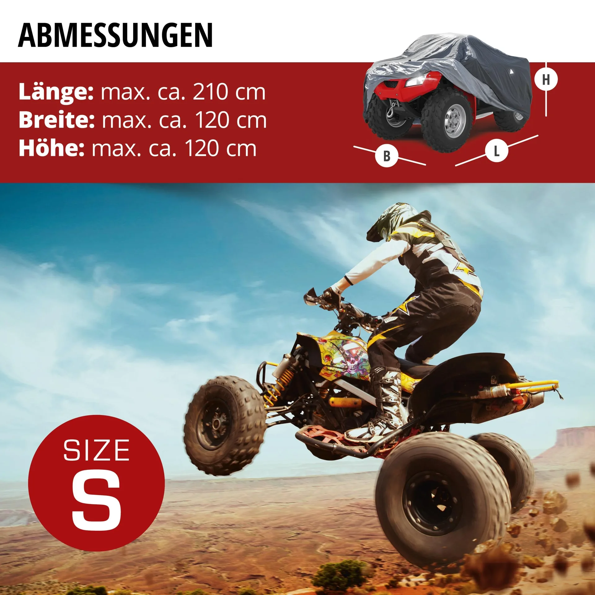 Quad Abdeckplane All Weather Plus, Abdeckung für Geländefahrzeuge Größe S - 4