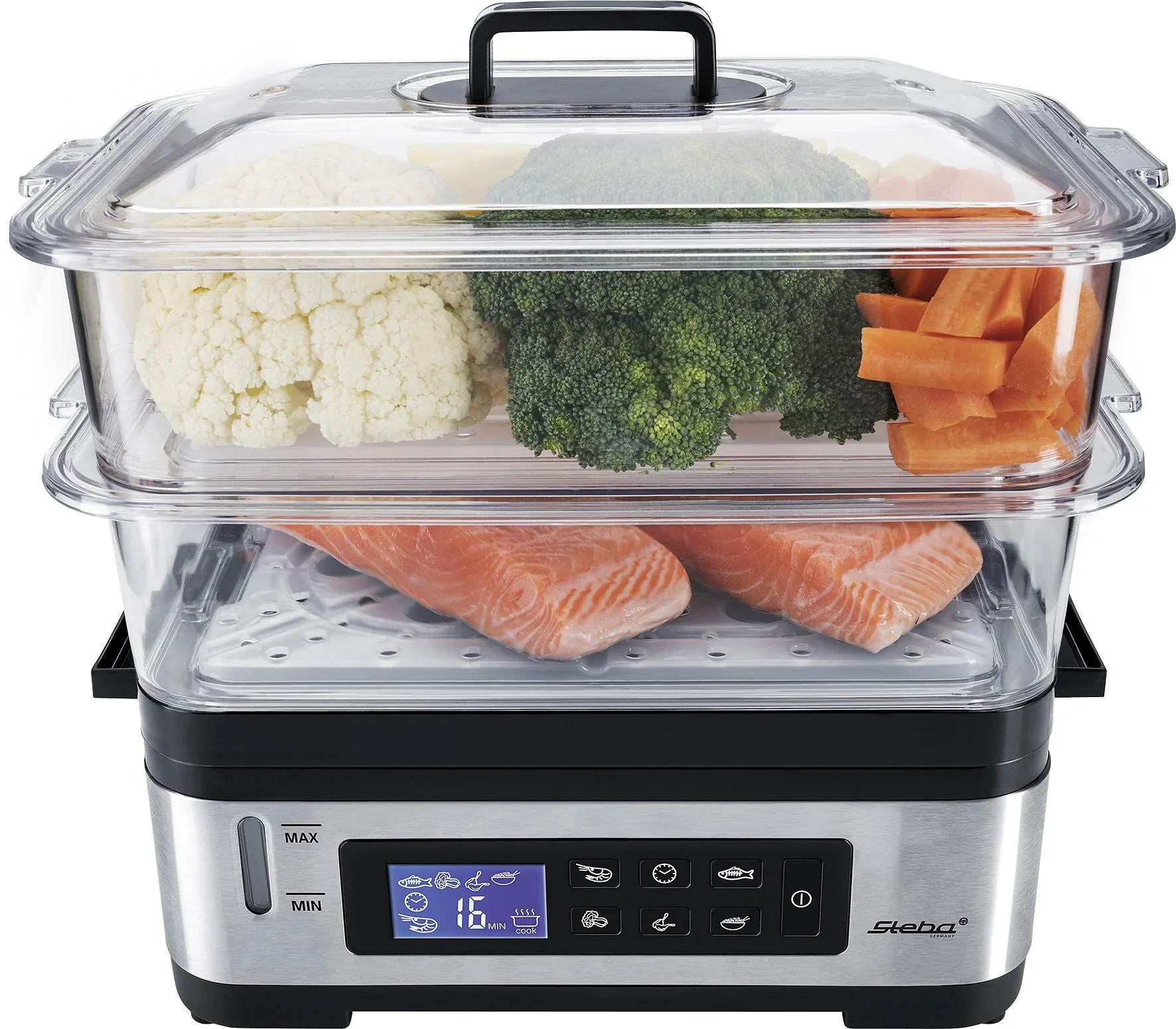 Elektronischer Dampfgarer „DG2“, Edelstahl, 1200 Watt - 1