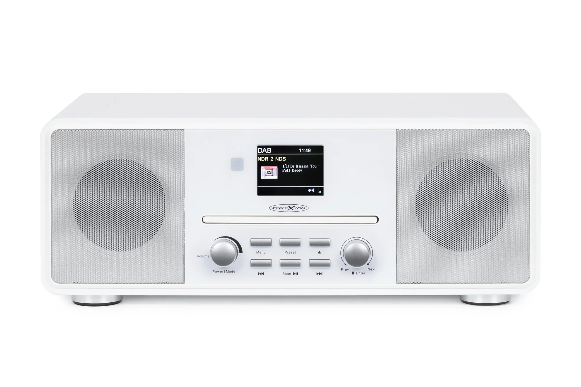 Design DAB+/UKW-Radio mit Bluetooth, CD, USB, Aux-In und Encoding in weiß - 0