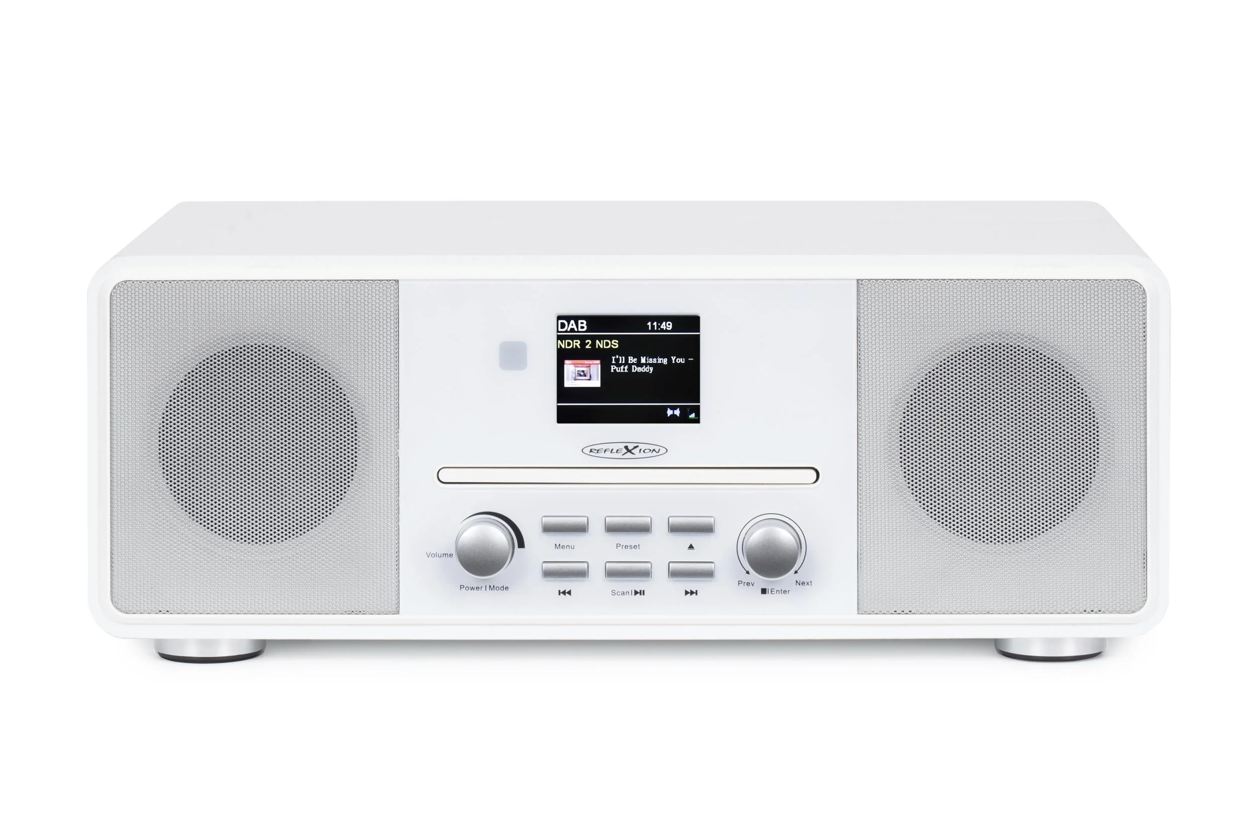 Design DAB+/UKW-Radio mit Bluetooth, CD, USB, Aux-In und Encoding in weiß - 0