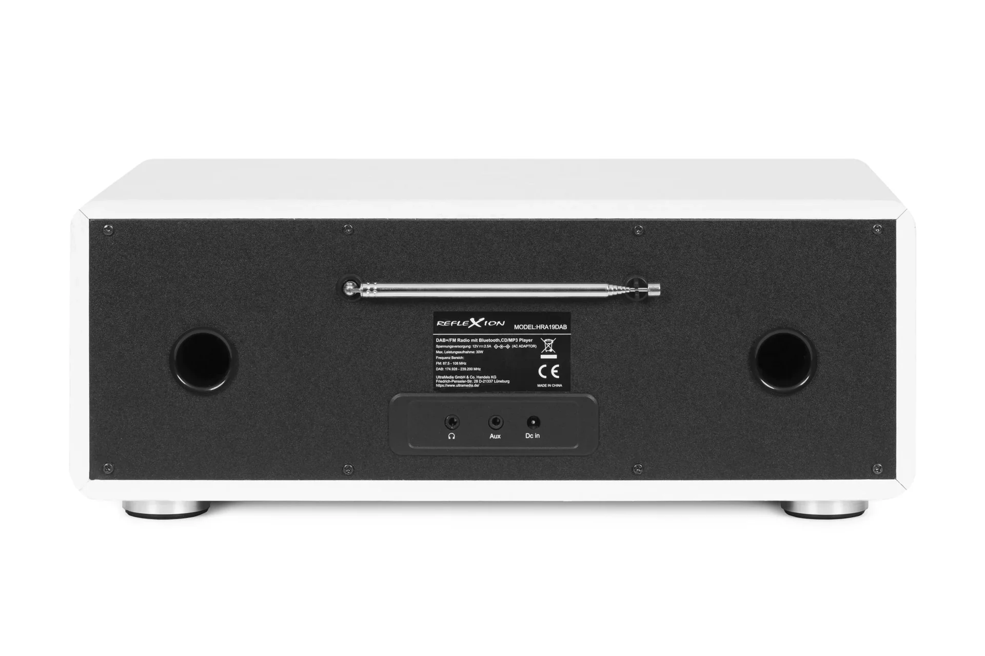 Design DAB+/UKW-Radio mit Bluetooth, CD, USB, Aux-In und Encoding in weiß - 1