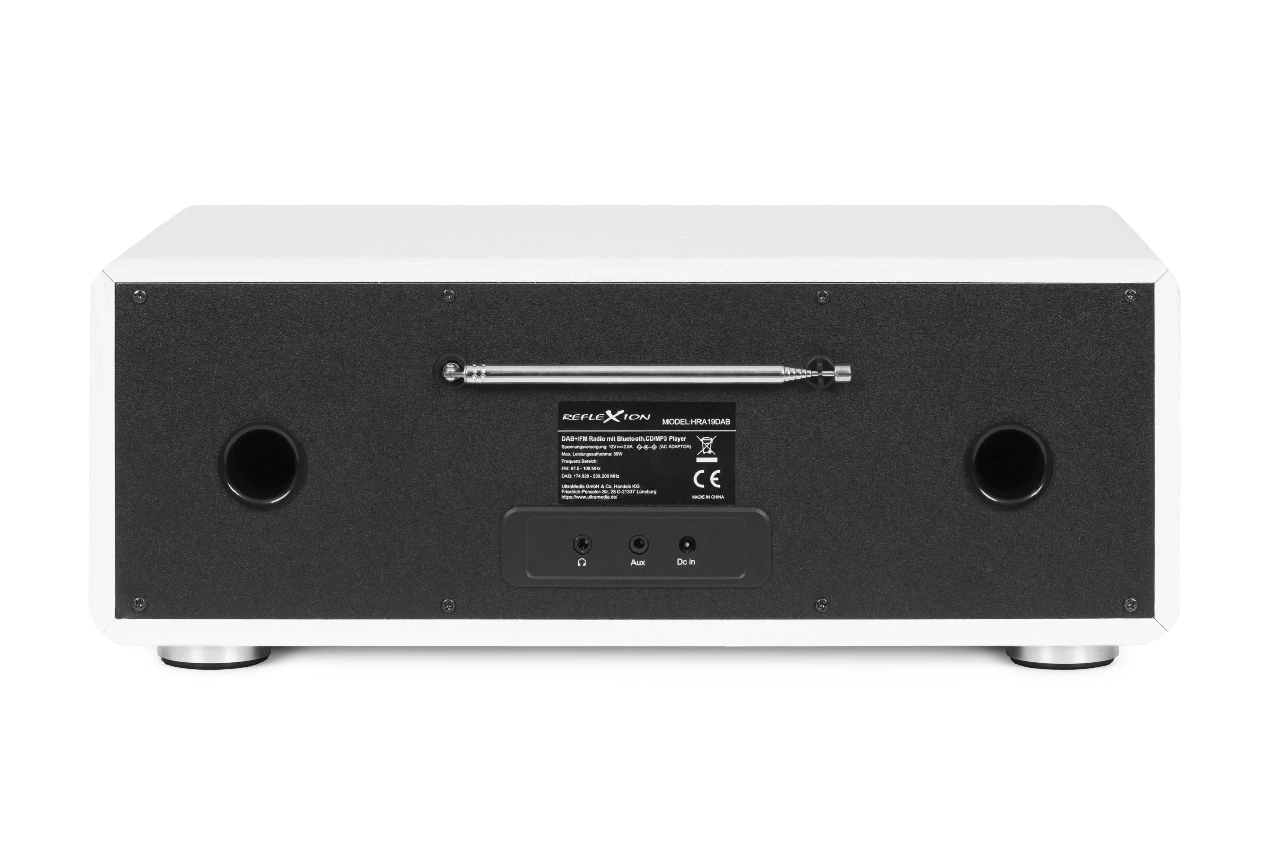 Design DAB+/UKW-Radio mit Bluetooth, CD, USB, Aux-In und Encoding in weiß - 1