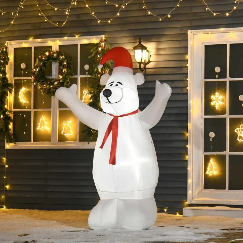 Aufblasbarer Weihnachts-Eisbär 1,72 m Weihnachtsdekoration - 2