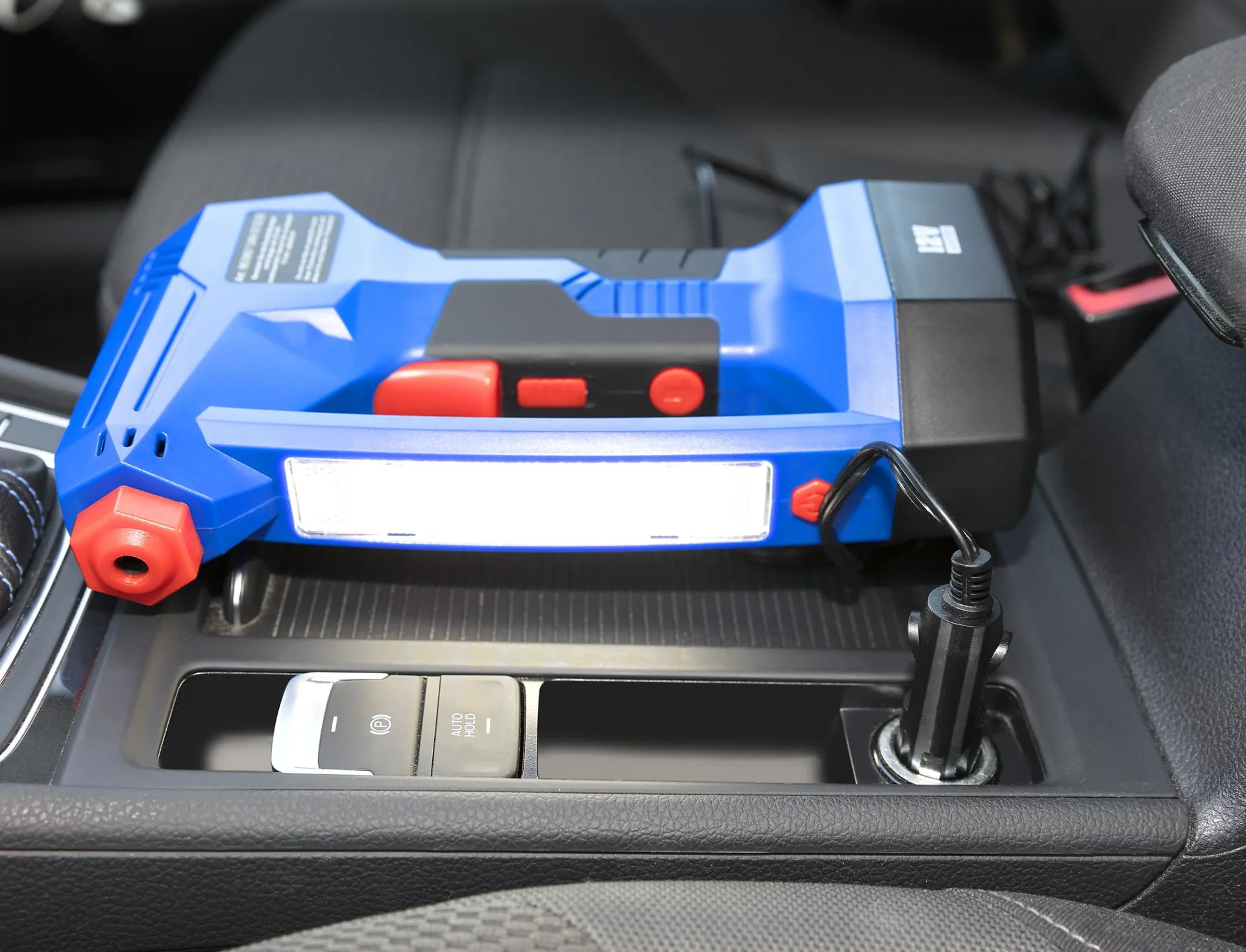 12 Volt Akku Druckluftpumpe - mit Arbeits- und Warnleuchte - "Hybrid" - 2