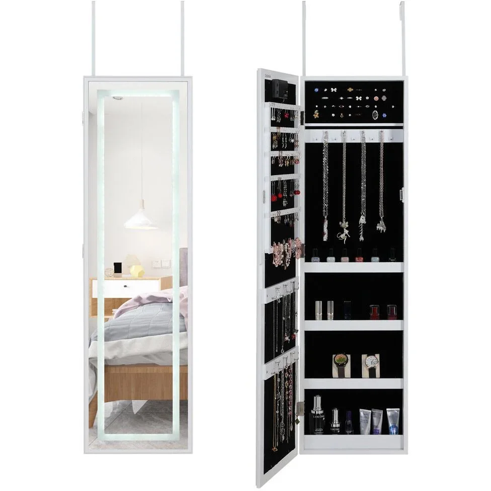 LED-Schmuckschrank weiß 31,5x9x110cm hängend - 2