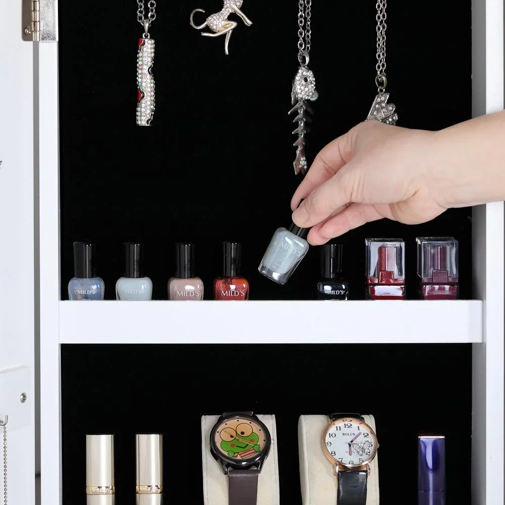 LED-Schmuckschrank weiß 31,5x9x110cm hängend - 4