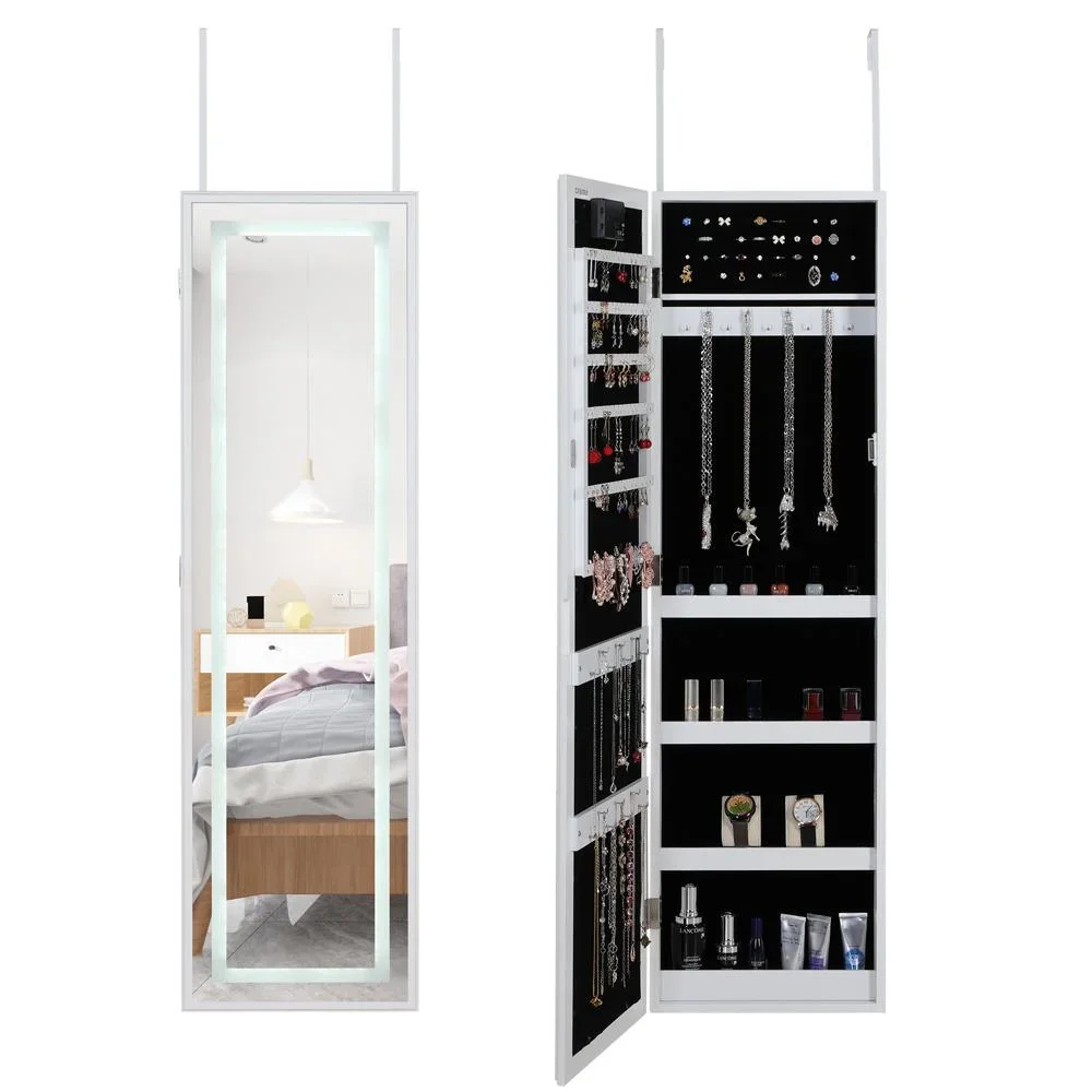 LED-Schmuckschrank weiß 31,5x9x110cm hängend - 5