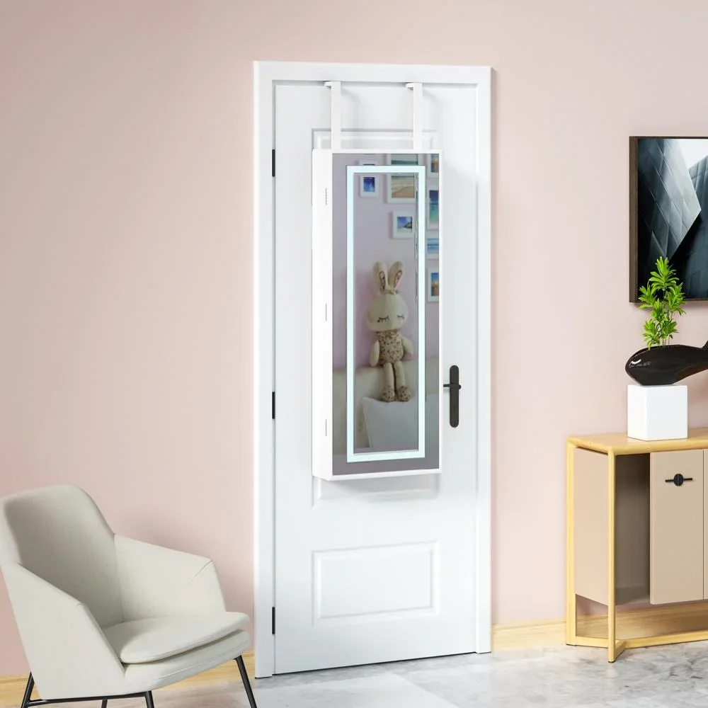 LED-Schmuckschrank weiß 31,5x9x110cm hängend - 10