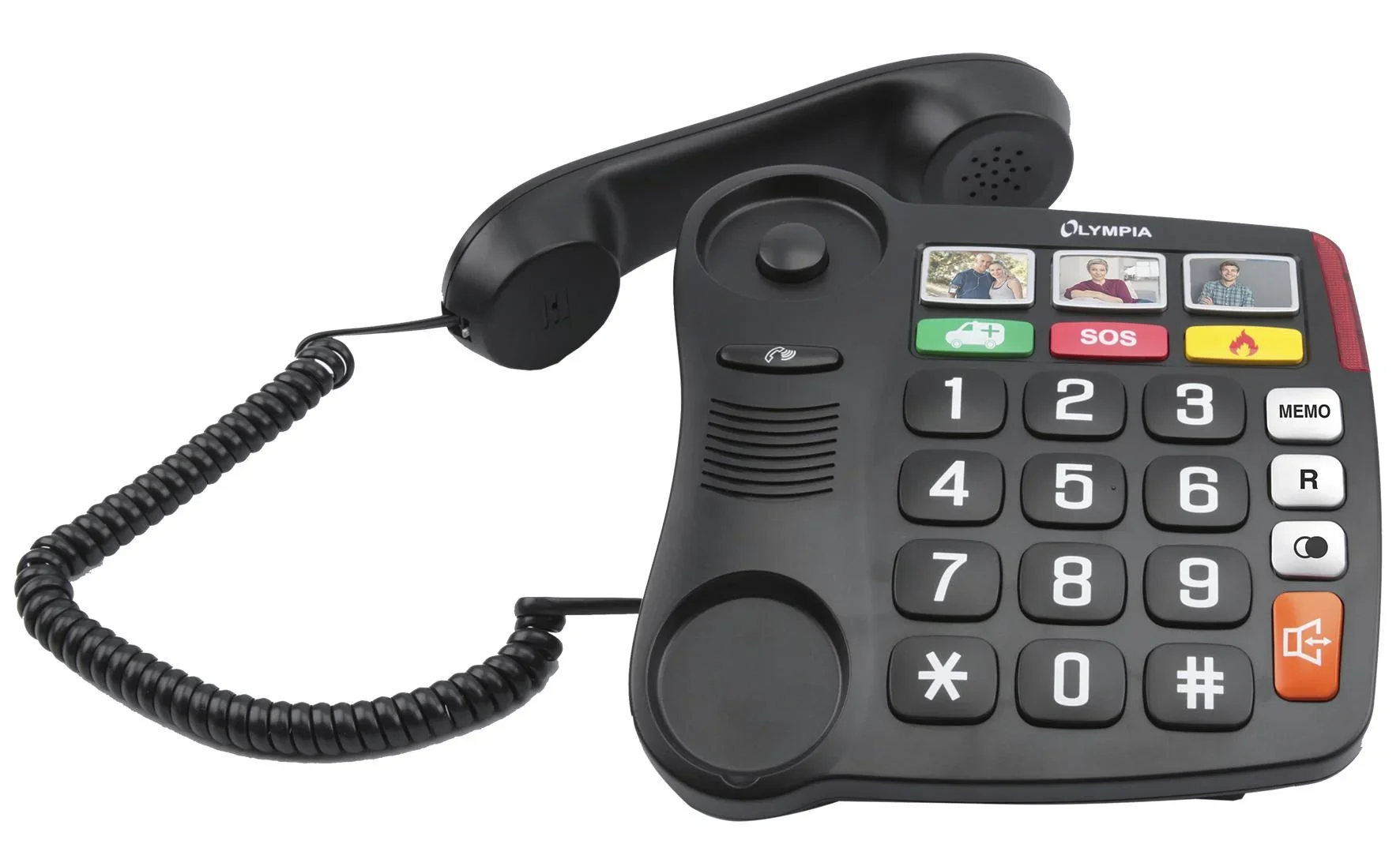 Großtastentelefon mit extra großen Tasten und 3 Notfallknöpfen. - 1