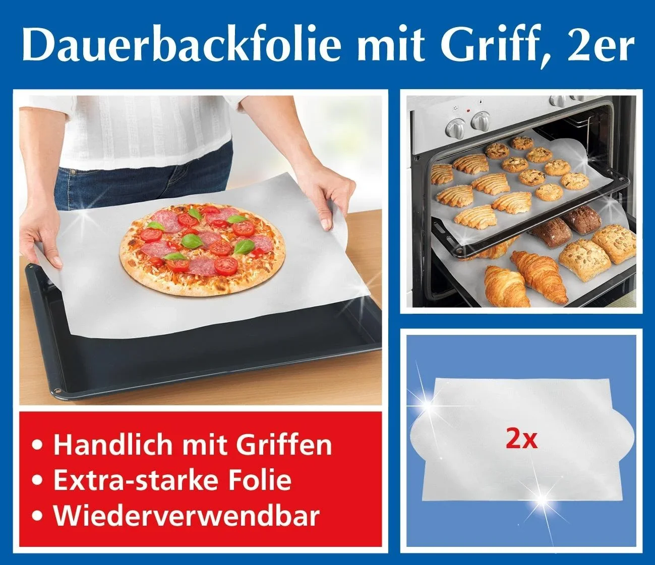 Dauerbackfolie mit Griffen, 2-er Set - 4