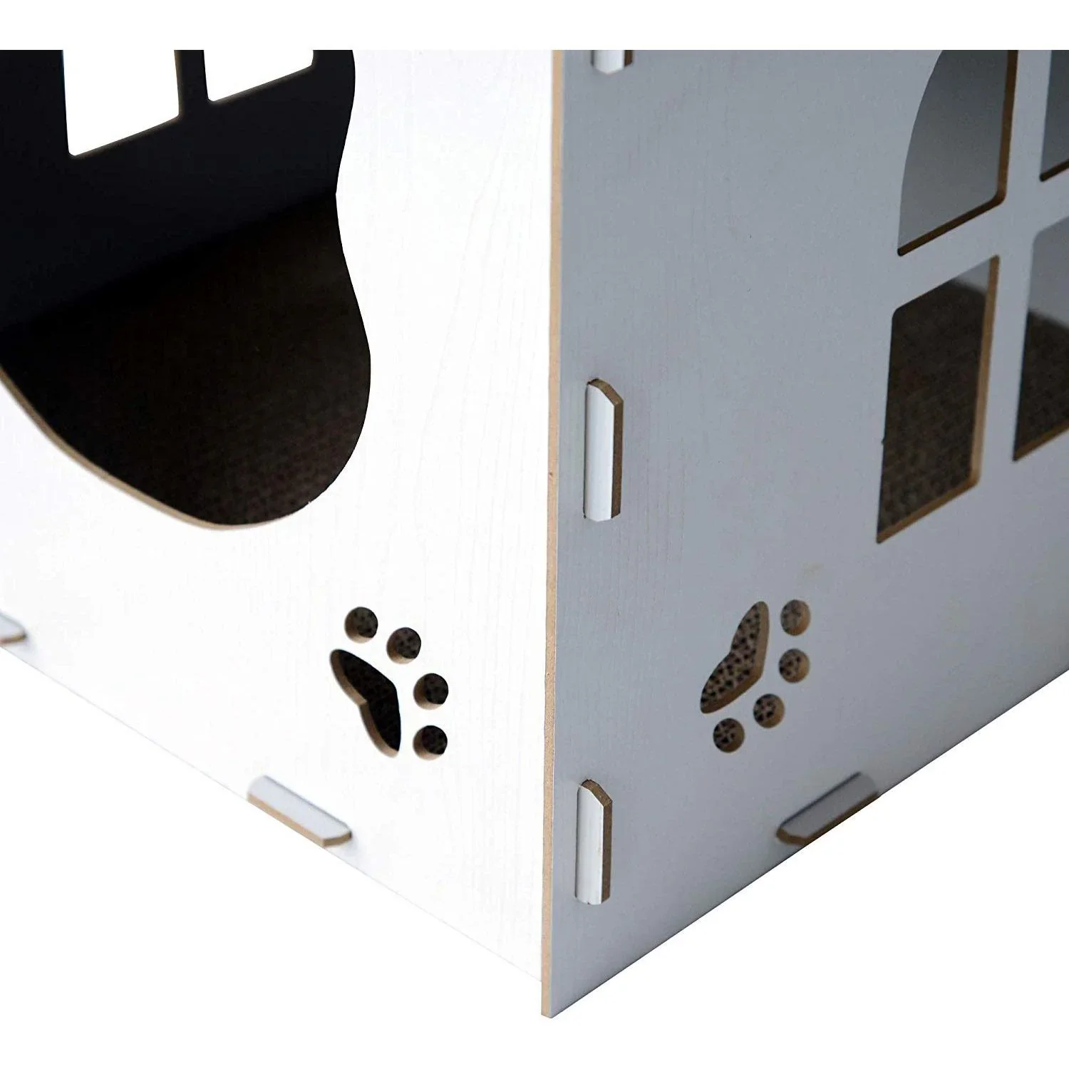 Katzenhöhle Katzenschrank Katzenhaus Versteck Sitzhocker Sitzwürfel Weiß - 0