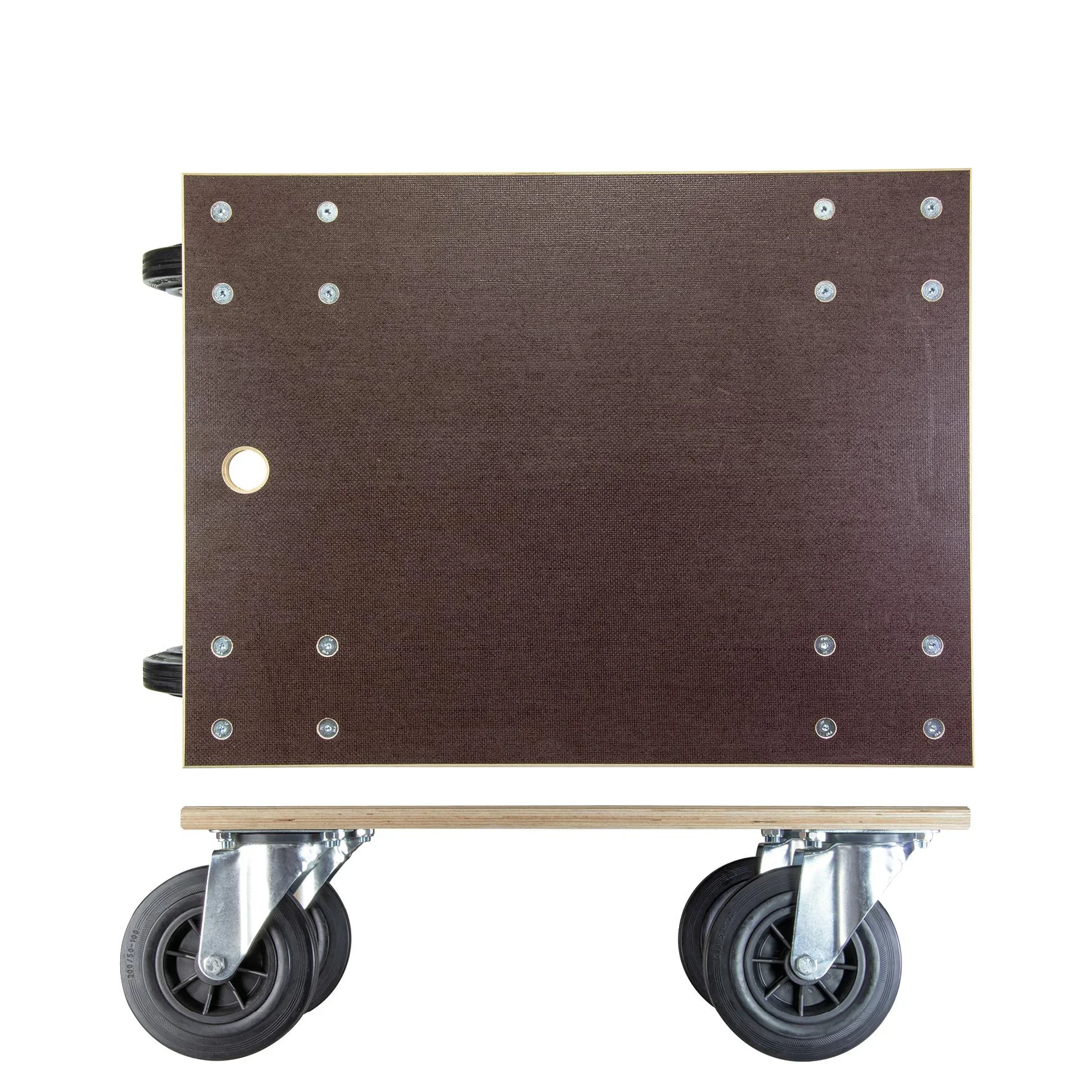 Transporthilfe MM 1148, 78 x 59 x 26 cm, harte Rollen Ø 200 mm, Rollenlager, Multiplex Platte FSC®, Tragkraft 750 kg - 0