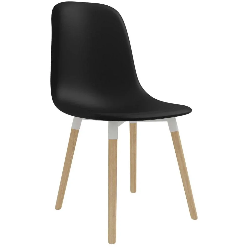 Esstischstühle 2tlg. Kunststoff schwarz - 1