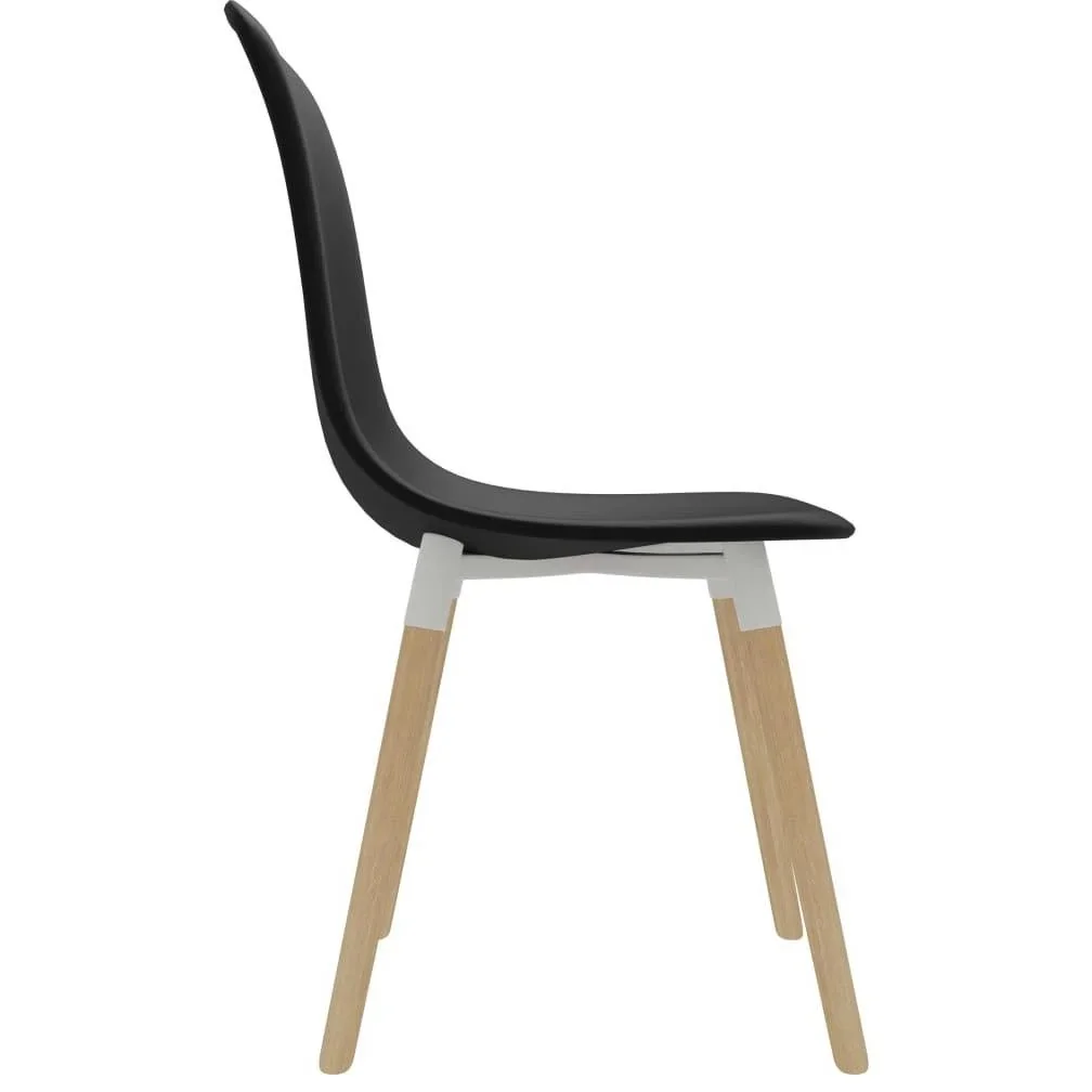 Esstischstühle 2tlg. Kunststoff schwarz - 4