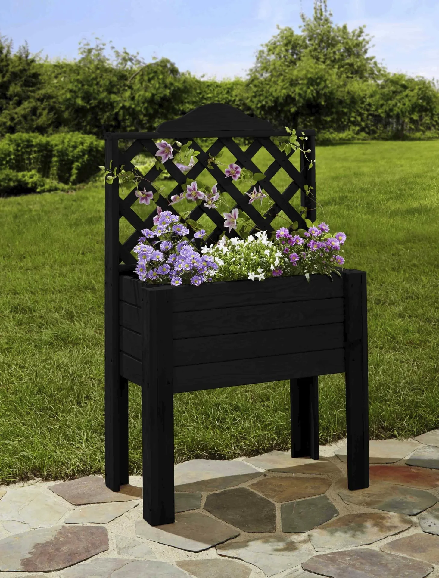 Balkonpflanzkasten mit Gitter anthrazit - 0