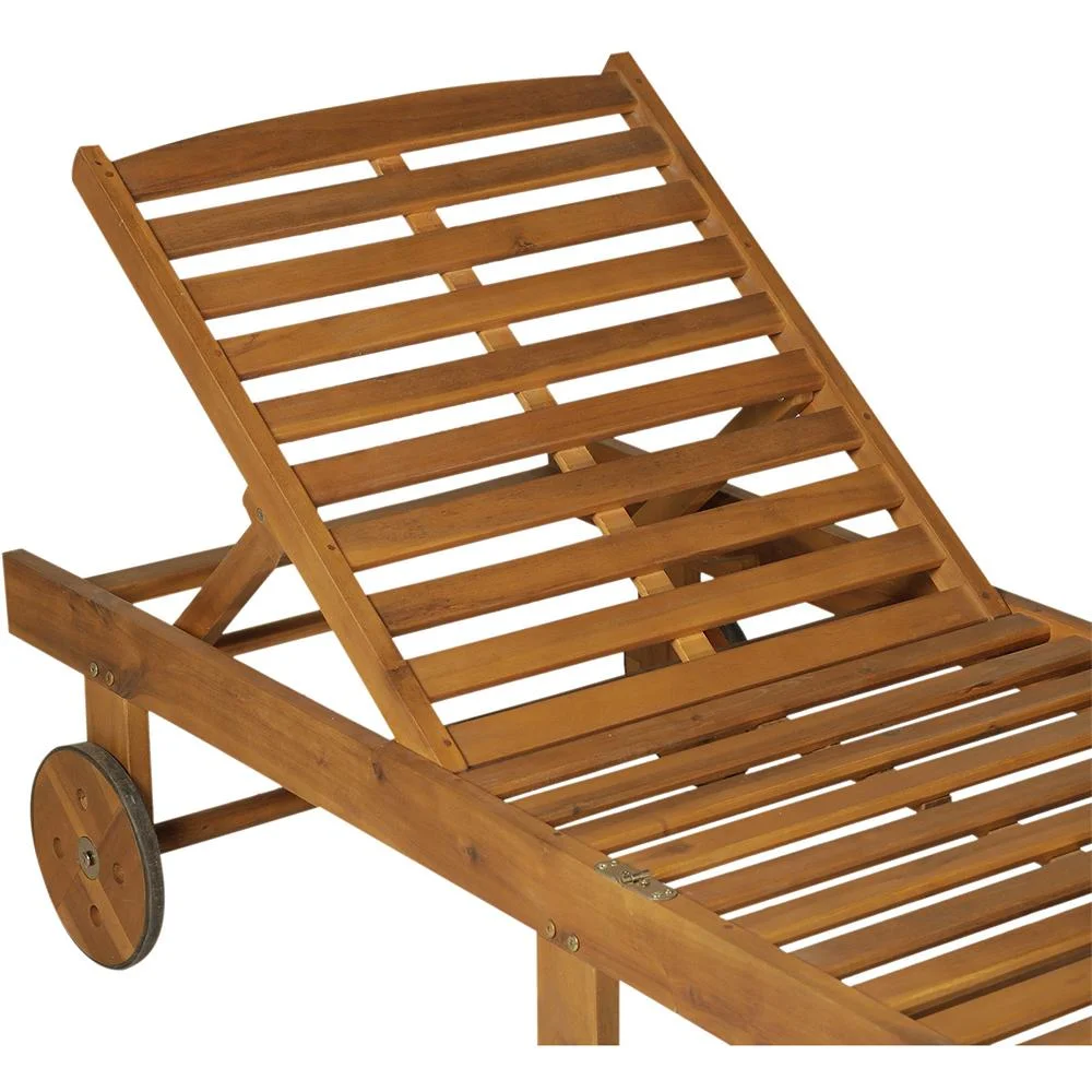 Gartenliege Sonnenliege Liegestuhl klappbar verstellbar Akazienholz Natur L197 x B72 x H(34 84) cm - 0