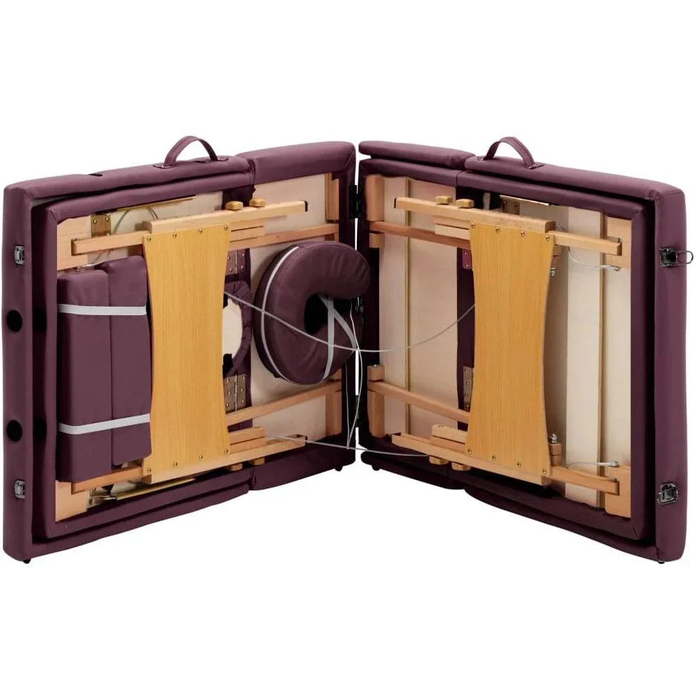 Klappbarer Massagetisch 4 Zonen Holz lila - 0