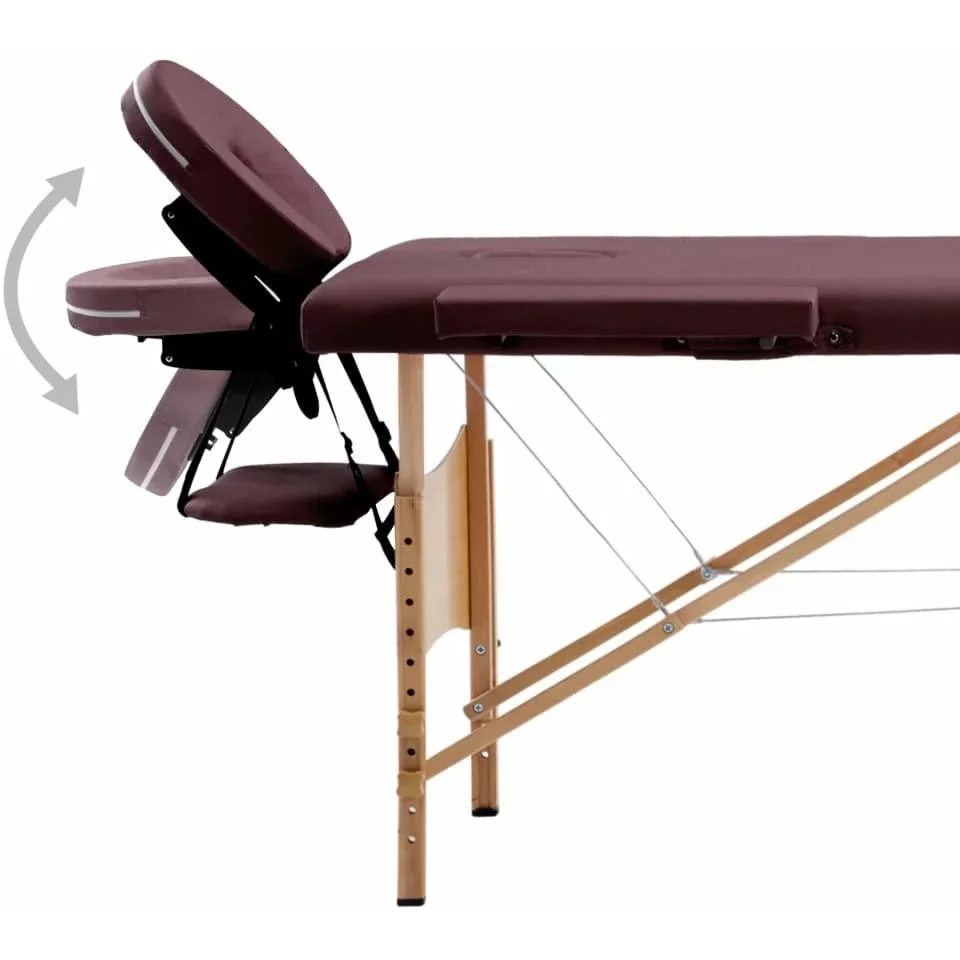 Klappbarer Massagetisch 4 Zonen Holz lila - 1