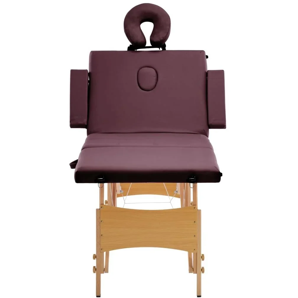 Klappbarer Massagetisch 4 Zonen Holz lila - 3
