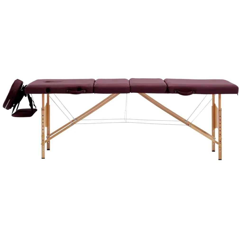 Klappbarer Massagetisch 4 Zonen Holz lila - 6