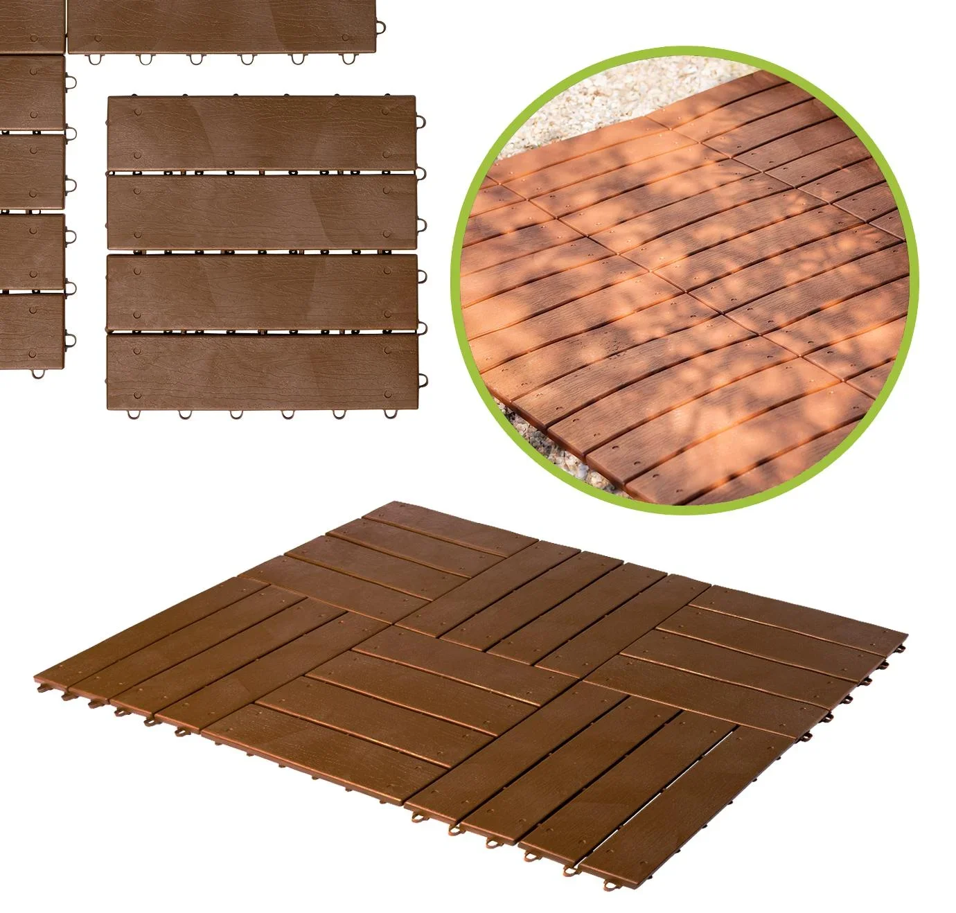 Gartenplatten, Holzdielen-Optik, 30 x 30 cm, 6er-Set - 10