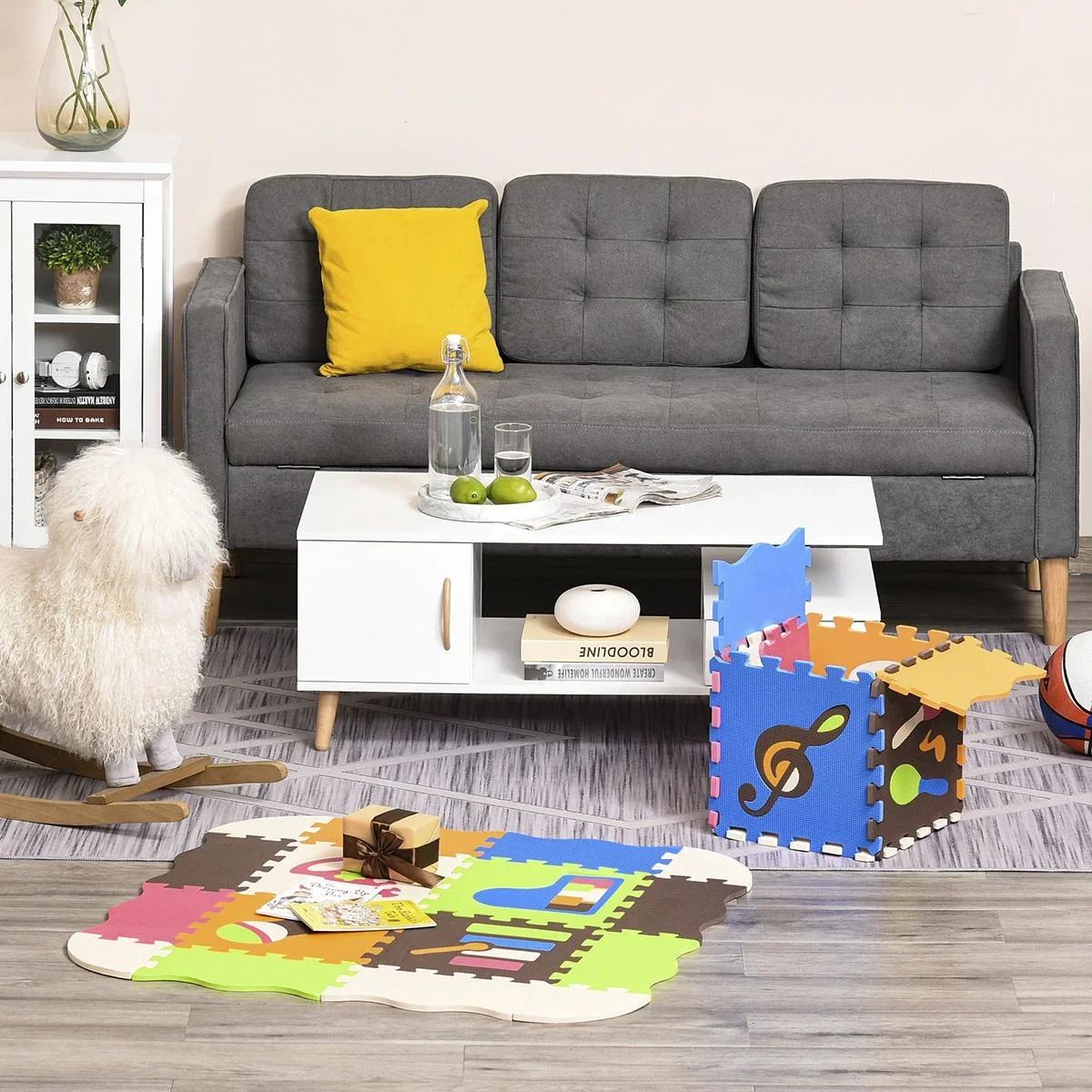 Puzzlematte 25 Teile mit Musikinstrumenten Kinderspielteppich Matte Spielmatte Bodenschutzmatte Bodenmatte für 0-14 Jahr - 0