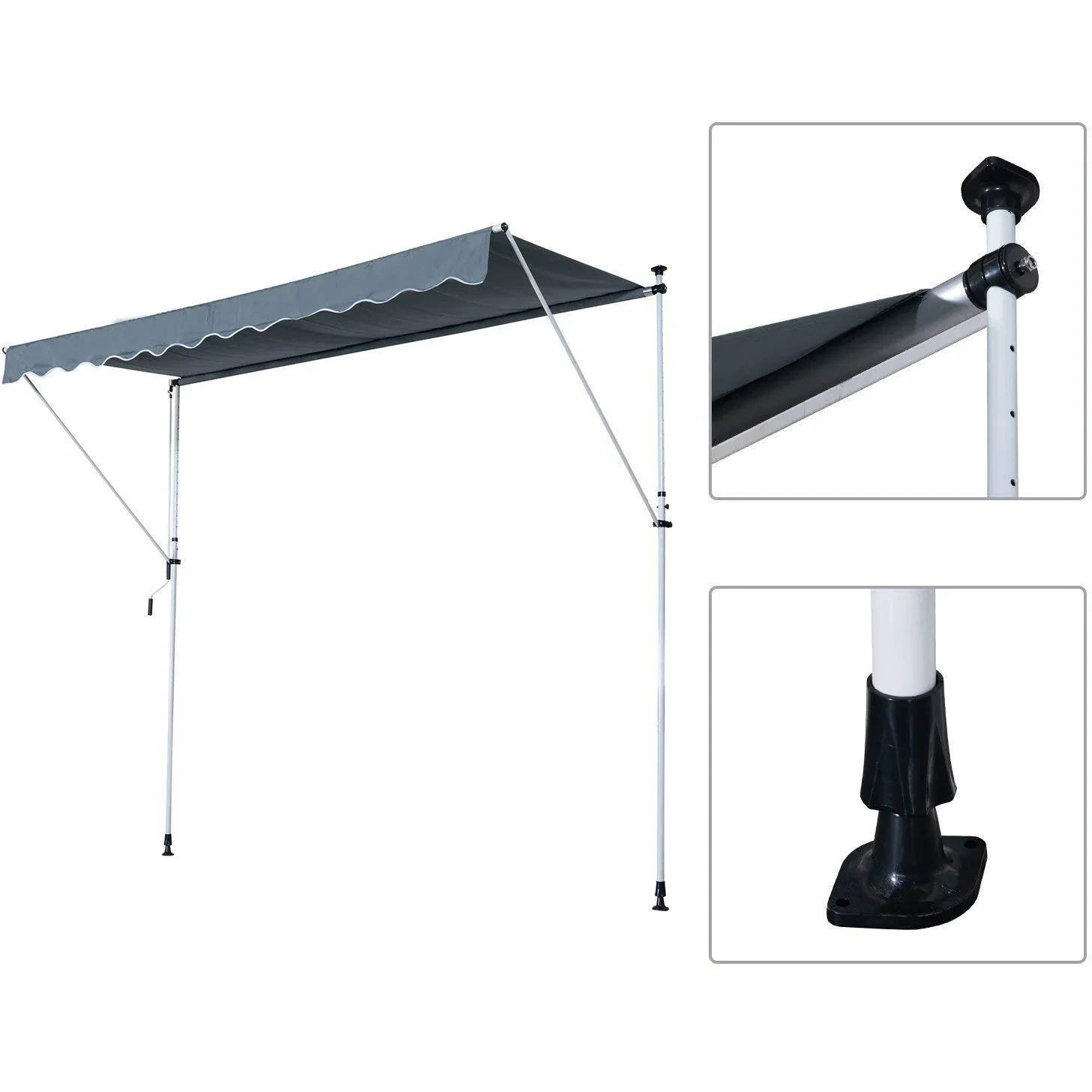 Markise Klemmmarkise Grau 300 x 150cm - 0