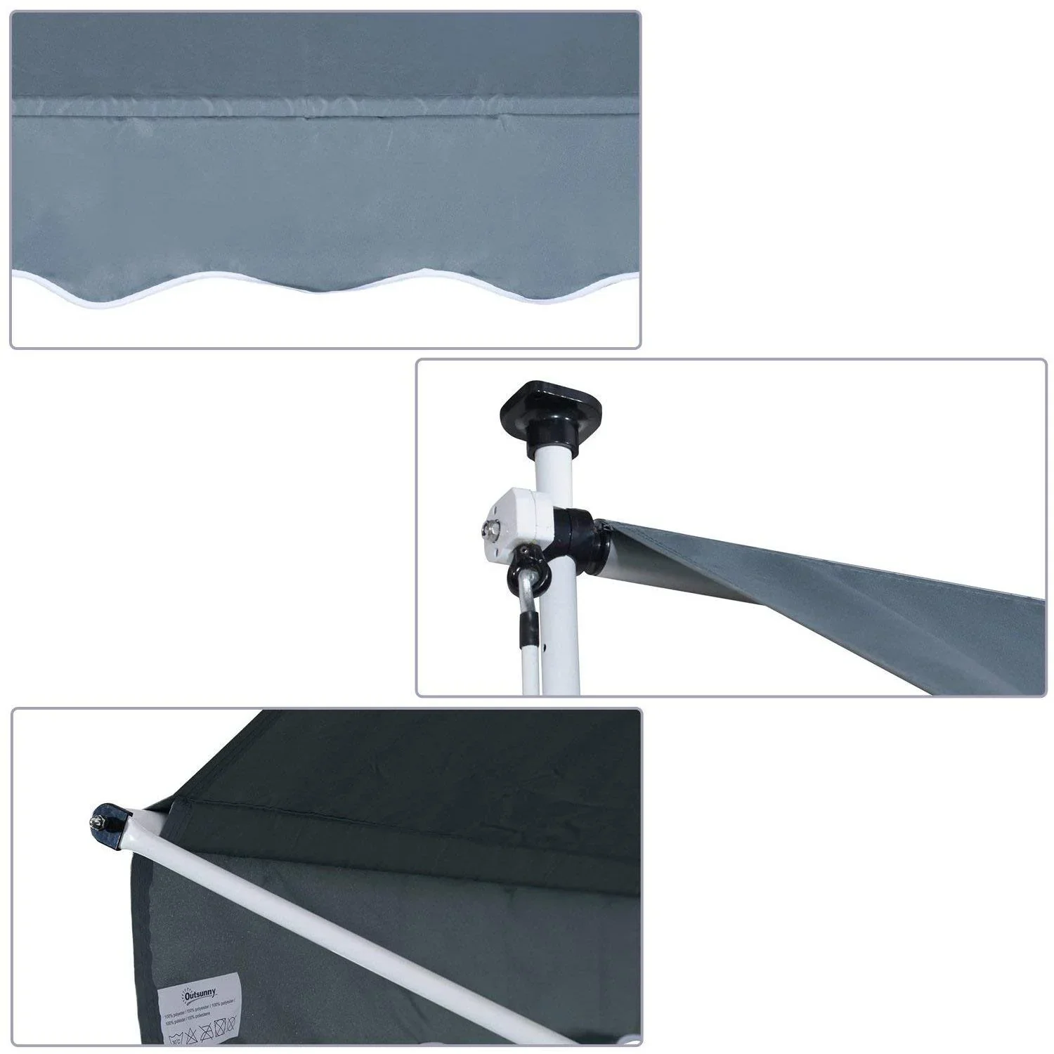 Markise Klemmmarkise Grau 300 x 150cm - 3