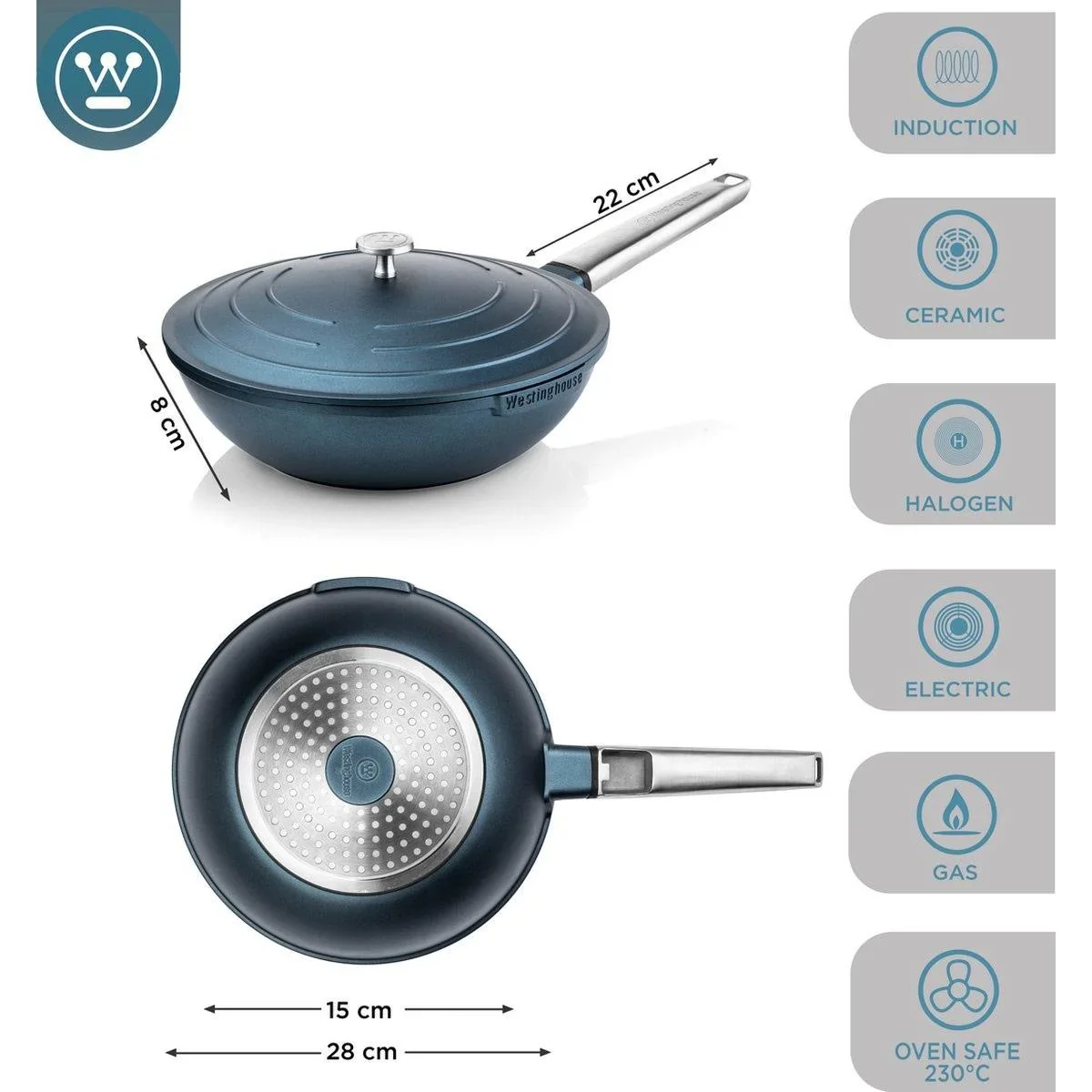 Performance Series Wokpfanne - Wok mit Deckel - 28 cm - Blau - 1