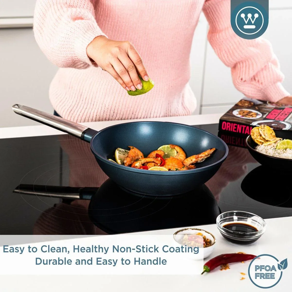 Performance Series Wokpfanne - Wok mit Deckel - 28 cm - Blau - 3