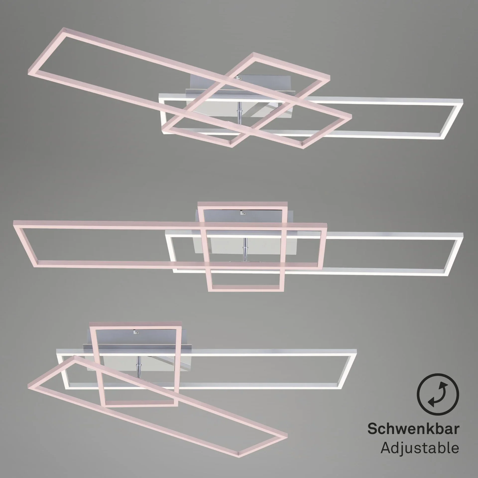 LED Wand- und Deckenleuchte, 104 cm, CCT, 5500 Lumen, 55 Watt, Alu-Chrom - 3