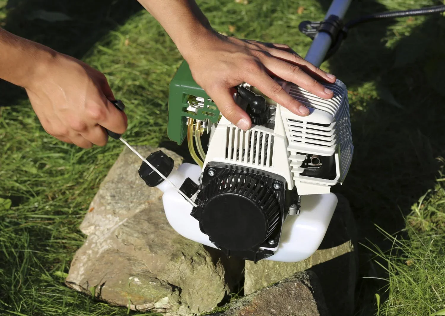 Benzin-Freischneider 4-Takt Motor GM 4T-700 Gartenmeister Gratis dazu Gesichtsschutz mit Netz - 6