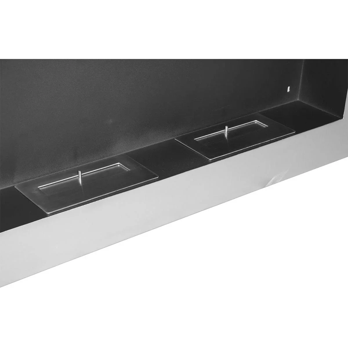 Wandkamin mit 2 Brennstoffbehältern silber - 4