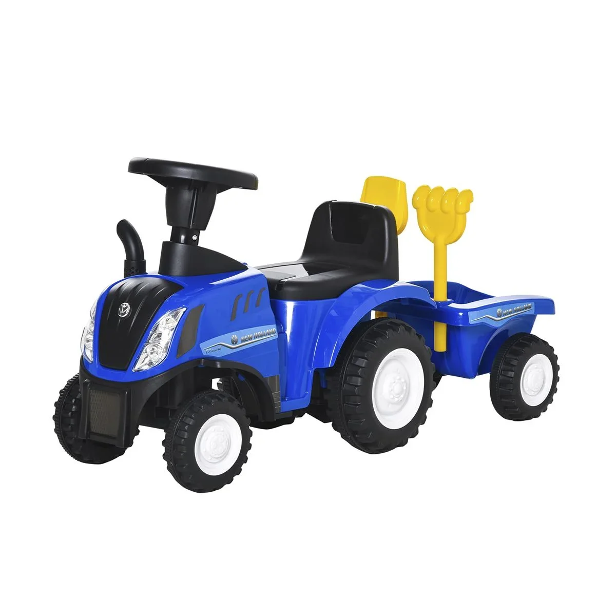 Kinder Rutschauto NEW HOLLAND Rutscherfahrzeug Kinderauto Kinderfahrzeug klassische Auto Laufhilfe mit Hupe Kunststoff - 0