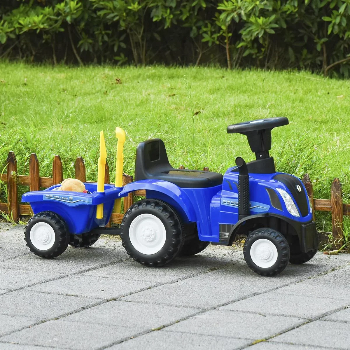 Kinder Rutschauto NEW HOLLAND Rutscherfahrzeug Kinderauto Kinderfahrzeug klassische Auto Laufhilfe mit Hupe Kunststoff - 2