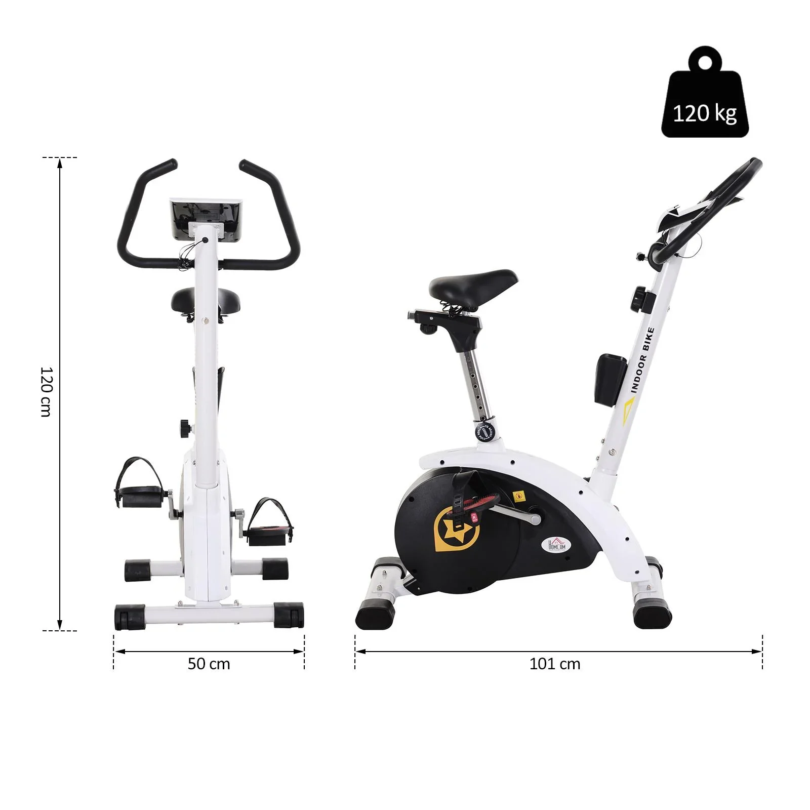 Hometrainer für den Heimgebrauch Stahl weiß - 0
