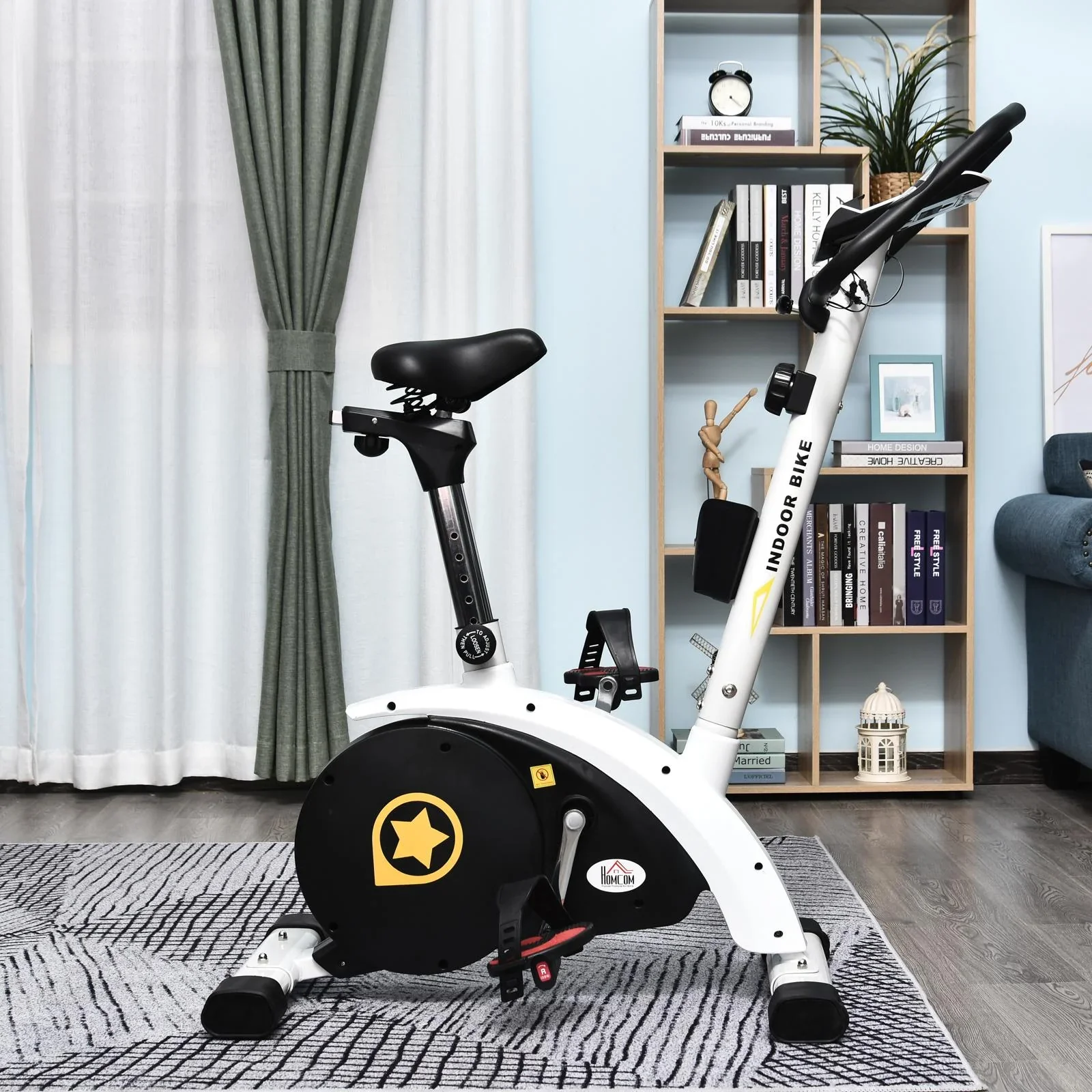 Hometrainer für den Heimgebrauch Stahl weiß - 1