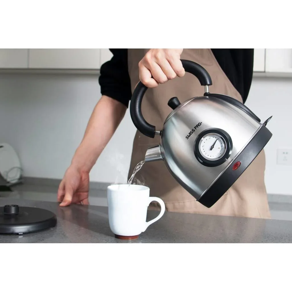 Retro-Wasserkocher - 2200W - 1,8L - Silber - 0