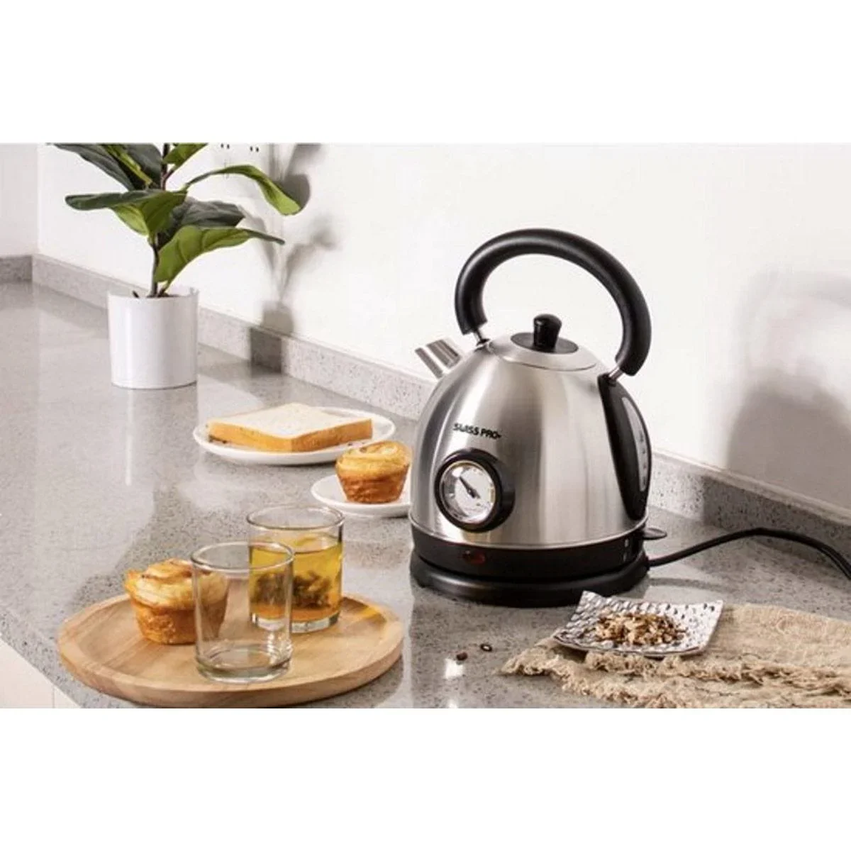 Retro-Wasserkocher - 2200W - 1,8L - Silber - 1