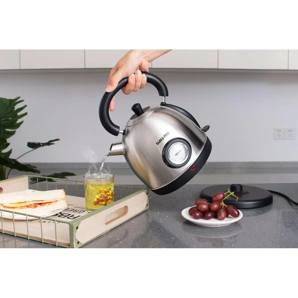 Retro-Wasserkocher - 2200W - 1,8L - Silber - 3