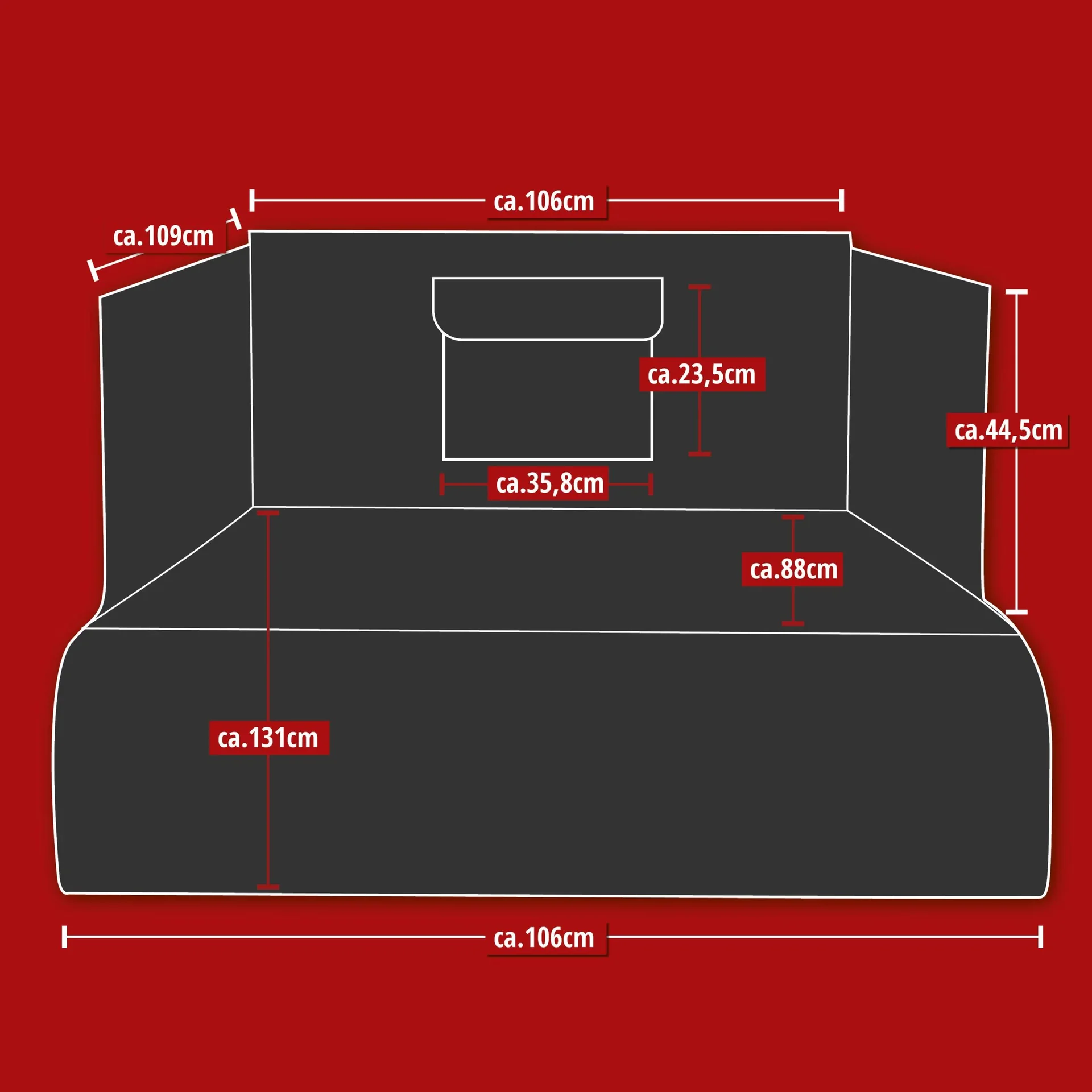 3in1 Kofferraummatte mit Ladekantenschutz, schwarz - 0