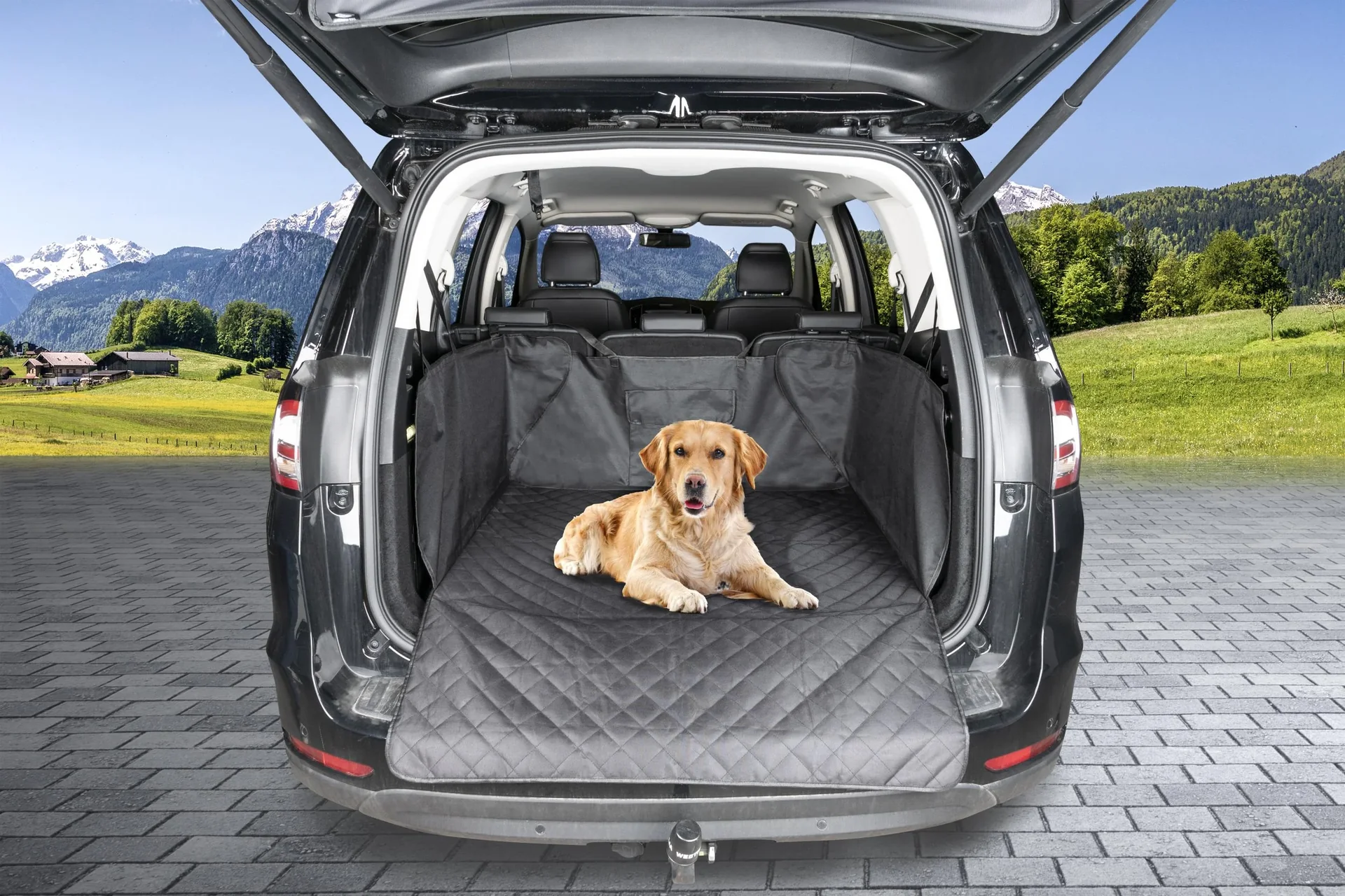 3in1 Kofferraummatte mit Ladekantenschutz, schwarz - 2